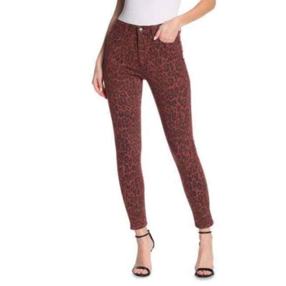 Joe's The Charlie Leopard Print High Rise Skinny Jeans Rust Brown SZ 28 NWT $188
